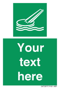 Custom sign safe condition Marine evacuation slide